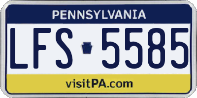 PA license plate LFS5585