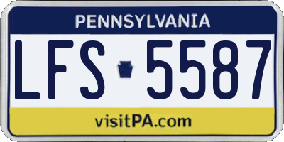 PA license plate LFS5587