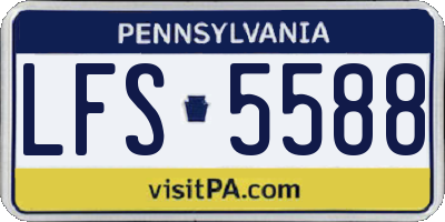 PA license plate LFS5588