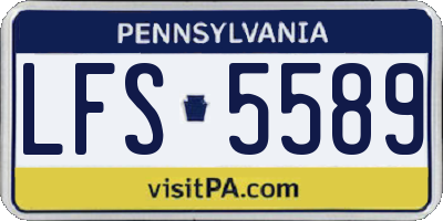 PA license plate LFS5589
