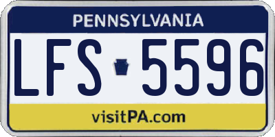 PA license plate LFS5596