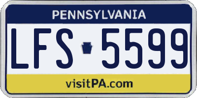 PA license plate LFS5599