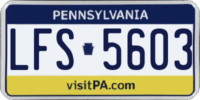 PA license plate LFS5603