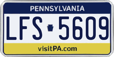 PA license plate LFS5609