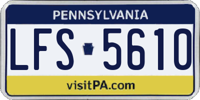 PA license plate LFS5610