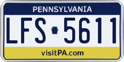 PA license plate LFS5611