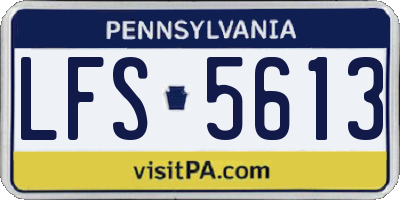 PA license plate LFS5613