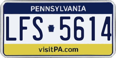PA license plate LFS5614