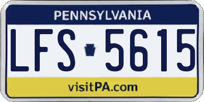PA license plate LFS5615