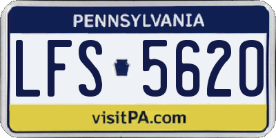 PA license plate LFS5620