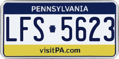 PA license plate LFS5623