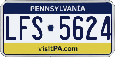 PA license plate LFS5624