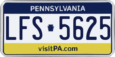 PA license plate LFS5625