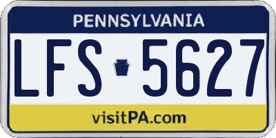 PA license plate LFS5627