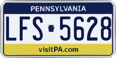 PA license plate LFS5628