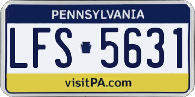 PA license plate LFS5631