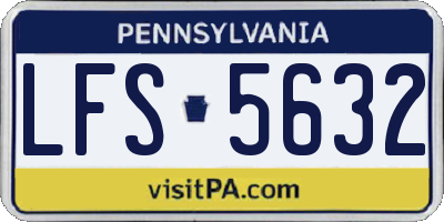 PA license plate LFS5632