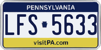 PA license plate LFS5633