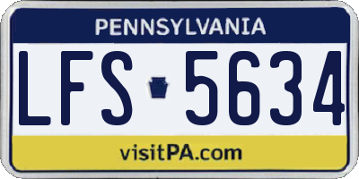 PA license plate LFS5634
