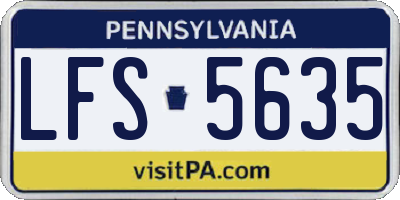 PA license plate LFS5635