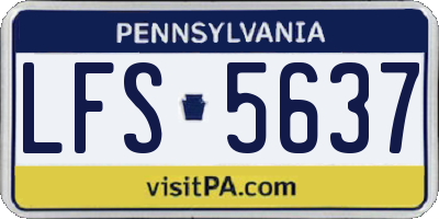 PA license plate LFS5637