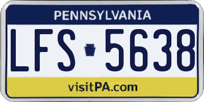 PA license plate LFS5638