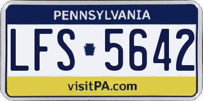 PA license plate LFS5642