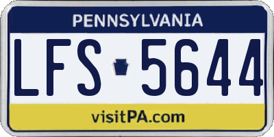 PA license plate LFS5644