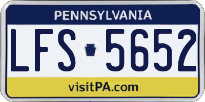 PA license plate LFS5652