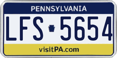 PA license plate LFS5654