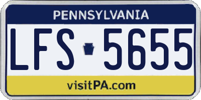 PA license plate LFS5655
