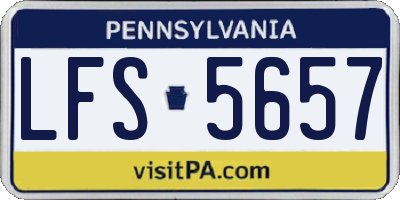 PA license plate LFS5657
