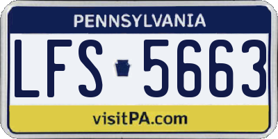 PA license plate LFS5663