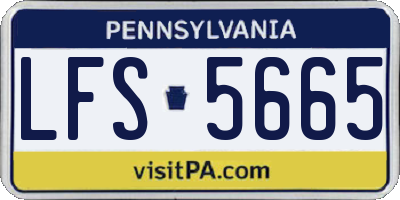 PA license plate LFS5665