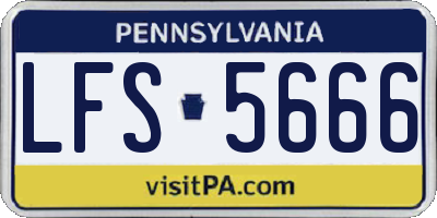 PA license plate LFS5666