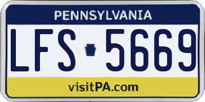 PA license plate LFS5669