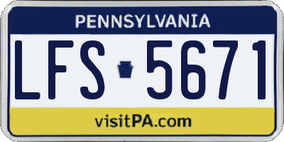 PA license plate LFS5671