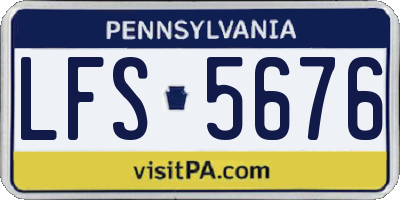 PA license plate LFS5676
