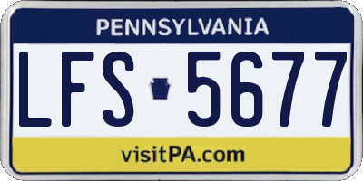 PA license plate LFS5677