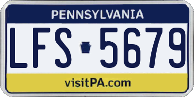PA license plate LFS5679