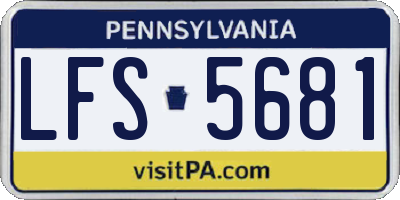 PA license plate LFS5681