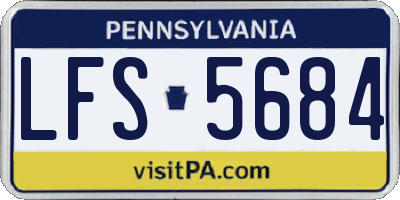 PA license plate LFS5684