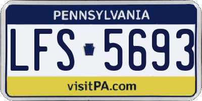 PA license plate LFS5693