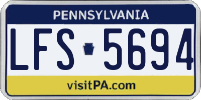 PA license plate LFS5694