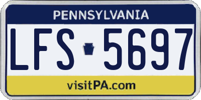 PA license plate LFS5697