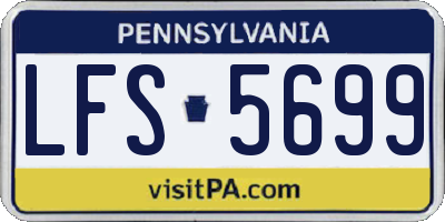 PA license plate LFS5699