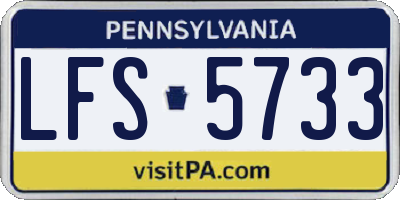 PA license plate LFS5733