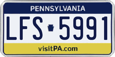 PA license plate LFS5991