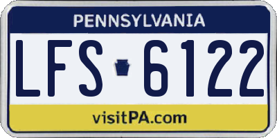 PA license plate LFS6122