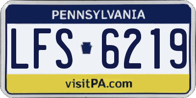 PA license plate LFS6219